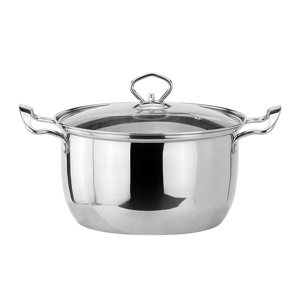 Premium 24cm Stainless Steel Stock Pot with Lid - Nonstick Kitchen Cookware for Cooking, Boiling & Simmering - Heat-Resistant Handles, Induction Compatible - Perfect for Soups, Stews, Pasta & Large Family Meals