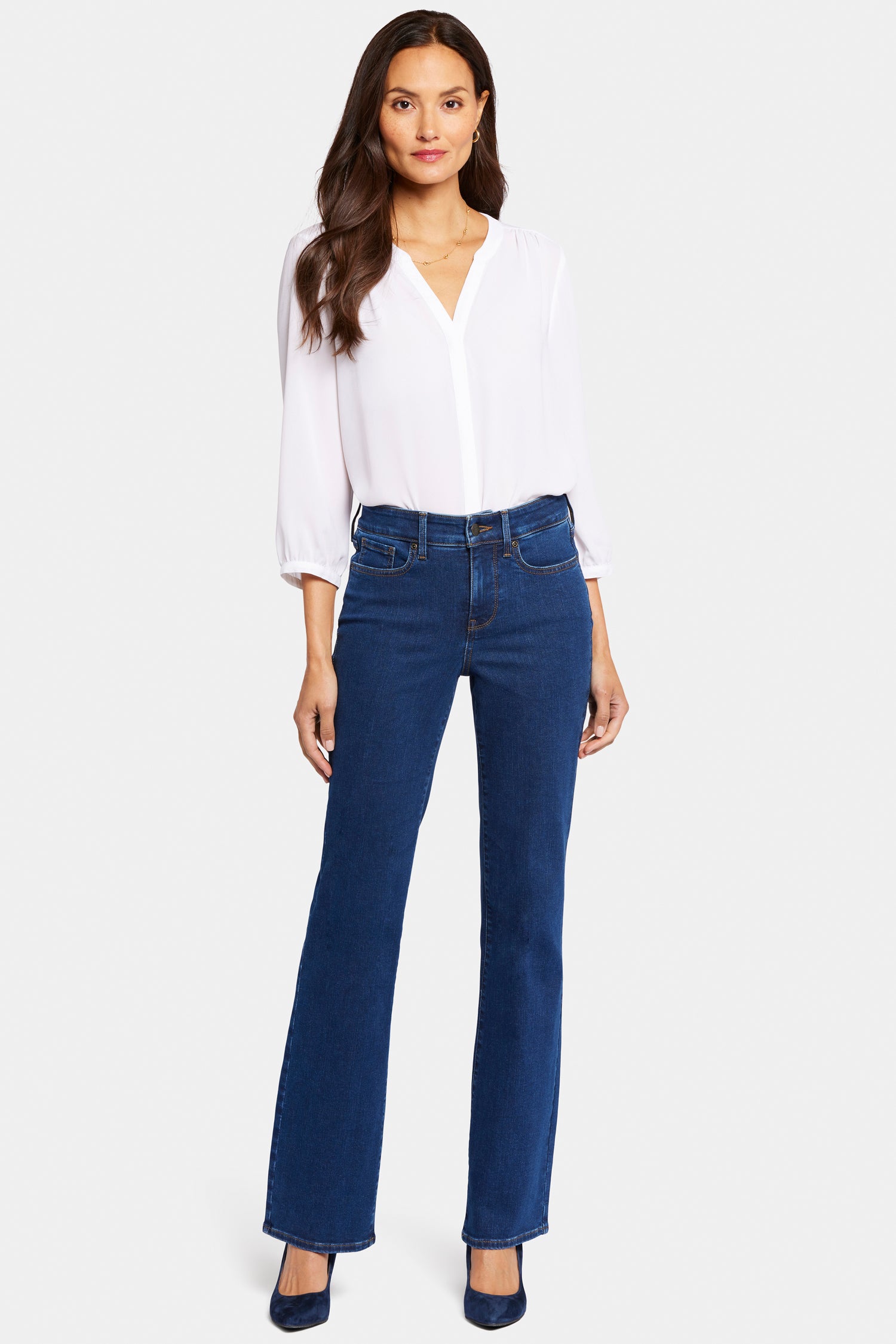 Blake Slim Flared Jeans for Petite Women - High Waisted Stretch Denim Pants | Perfect for Casual Wear, Date Night & Office Outfits