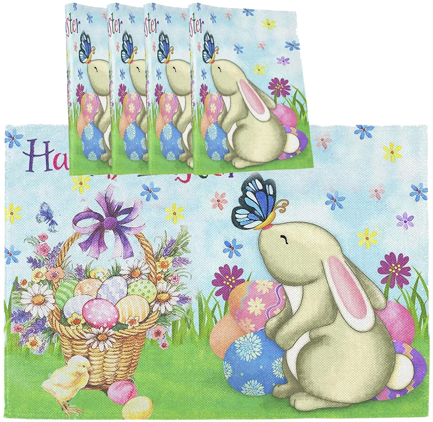 Easter Bunny Placemats Set of 4 - 12