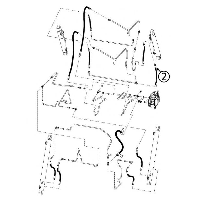 Bobcat 883 Hydraulic Hose for Right Hand Loader Bucket Tilt Cylinder - 2