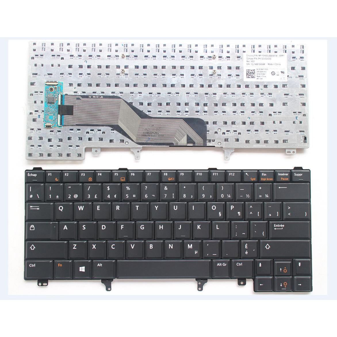 Original Dell Latitude E6230 E6330 E6420 E6430 Non-Backlit Canadian Bilingual Keyboard 338RF (No Pointer) - Compatible with Dell Laptops for Office Work, Business & Travel Use