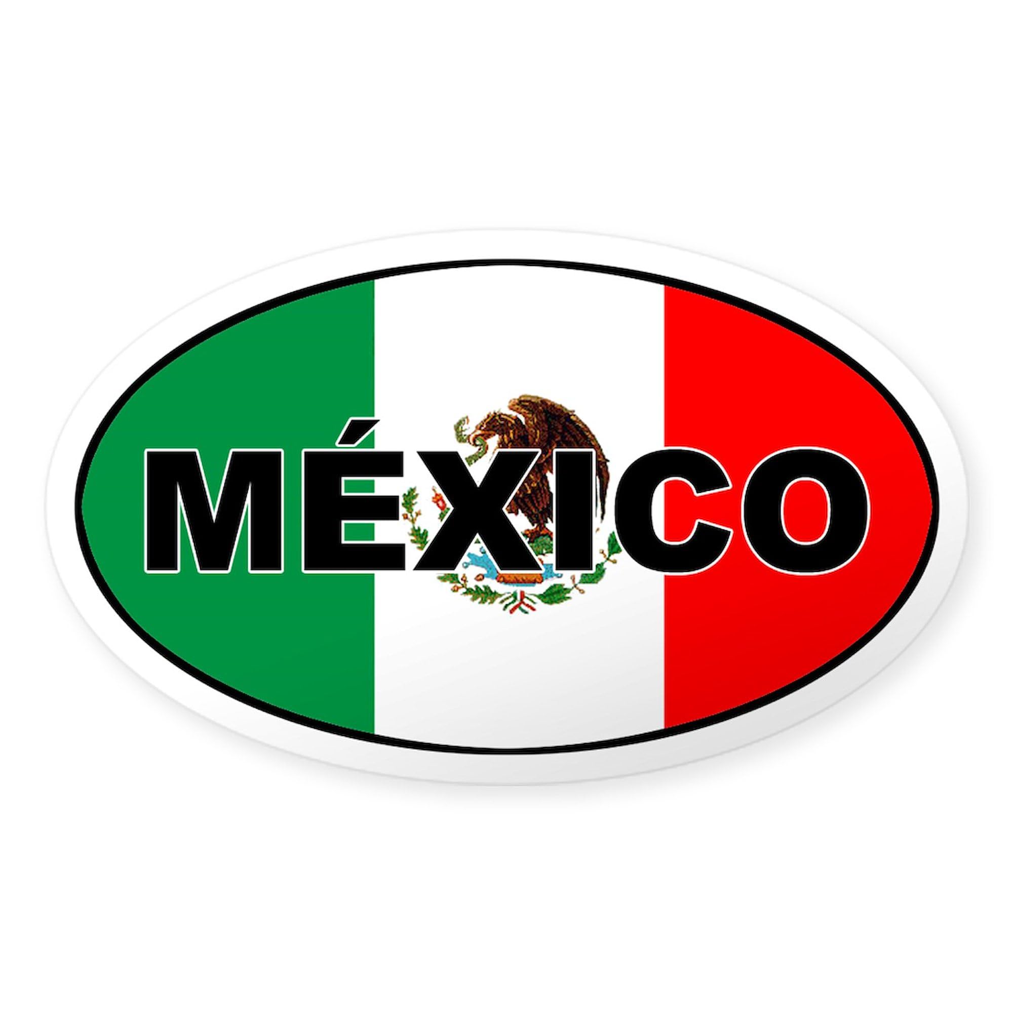 Mexico Oval Sticker - Durable Car Bumper Decal for Travel Lovers