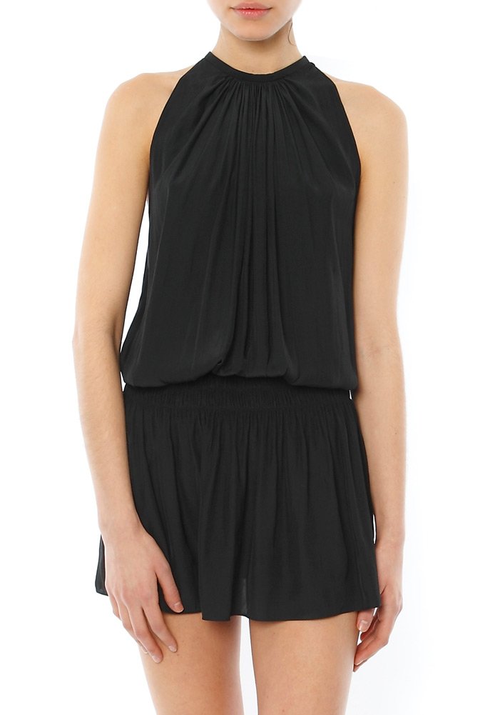 Paris Sleeveless Elastic Waist Mini Dress - Flowy Summer Dress for Women, Casual Stretchy Bodycon Dress for Date Night & Beach Vacation