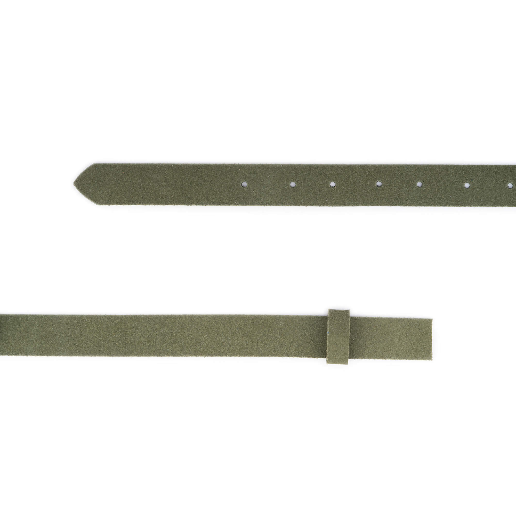 Olive Green Suede Leather Belt Strap Replacement for Montblanc Buckles - 2.5cm Width - Perfect for Dress Belts, Business Attire & Formal Occasions