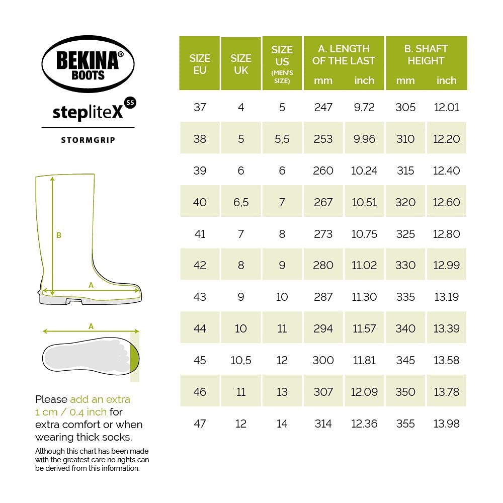 Bekina StepliteX StormGrip S5 Waterproof Wellington Boots for Men & Women - Heavy Duty Non-Slip Insulated Composite Toe Work Boots - Perfect for Fishing, Farming, Construction & Outdoor Activities