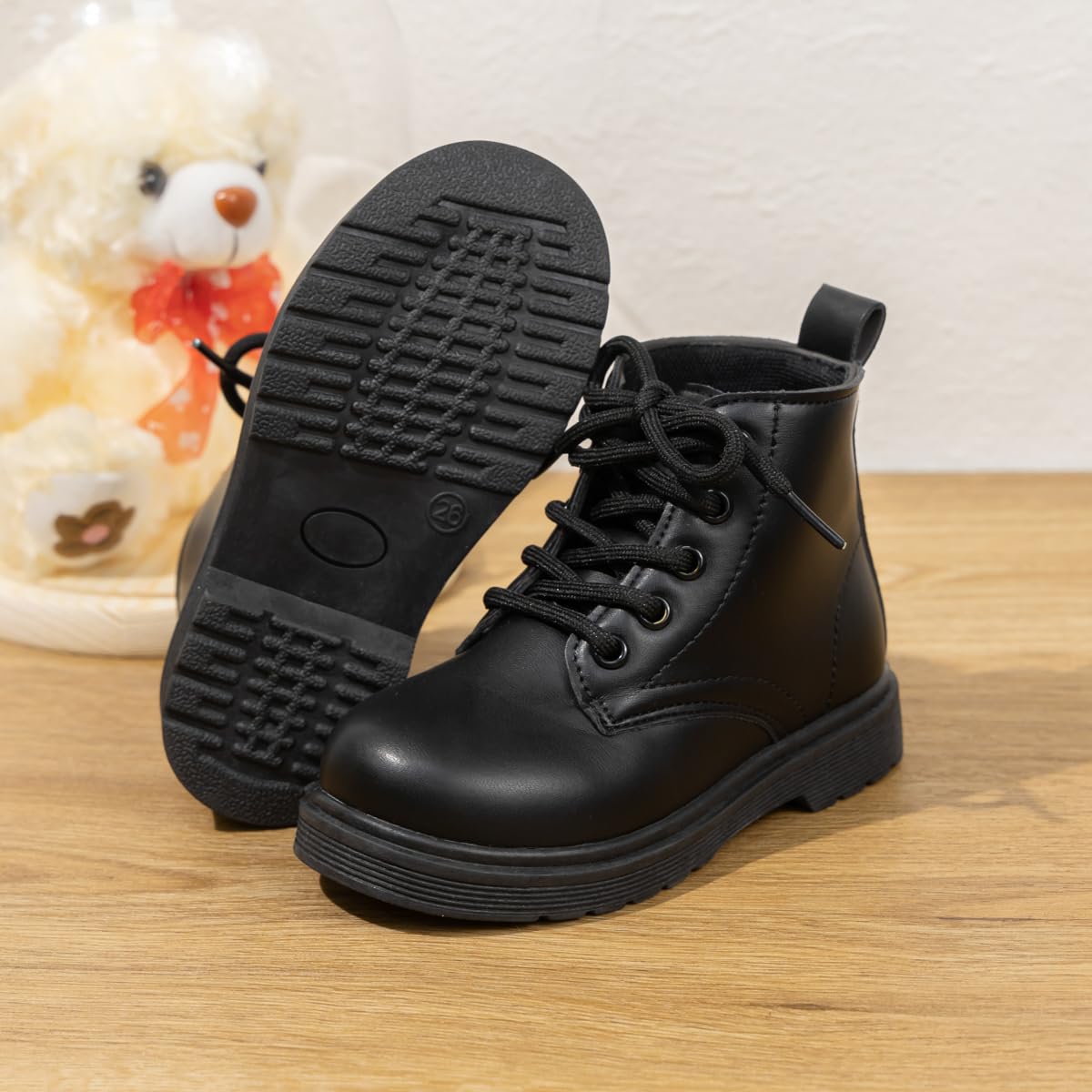 **Miamooi Toddler Girls & Boys Combat Ankle Boots - Waterproof Leather Chelsea Booties for Kids - Comfortable Outdoor Fall Shoes (Toddler/Little Kid) - Perfect for Playground, Hiking & Everyday Wear**