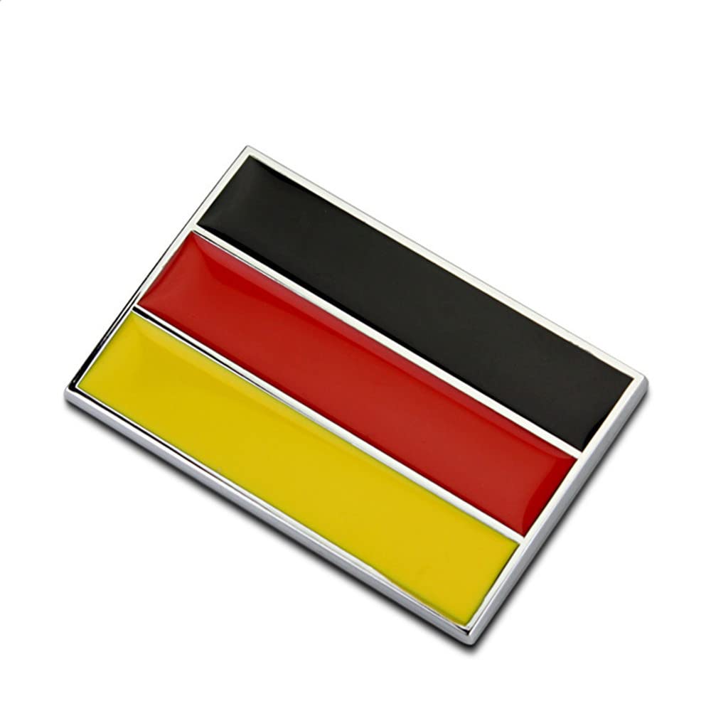 German Flag Sticker - 2.8x1.9 Inch Metal Car Flag Decal for Trucks, Vehicles & Windows | Durable Germany Country Flag Emblem Badge - Perfect for International Travel, Sports Events & Patriotic Decor