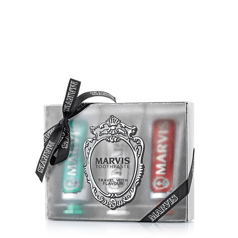 Marvis Travel Toothpaste Trio Gift Set - Mint, Whitening & Fresh Breath for On-the-Go Oral Care | Perfect for Travel, Gym & Office