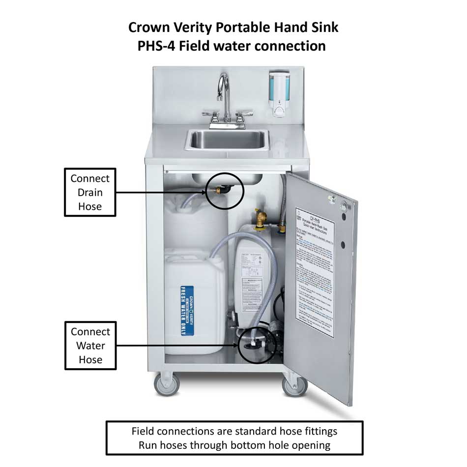 Crown Verity CV PHS 5C Portable Hand Sink - Cold Water Only, 30