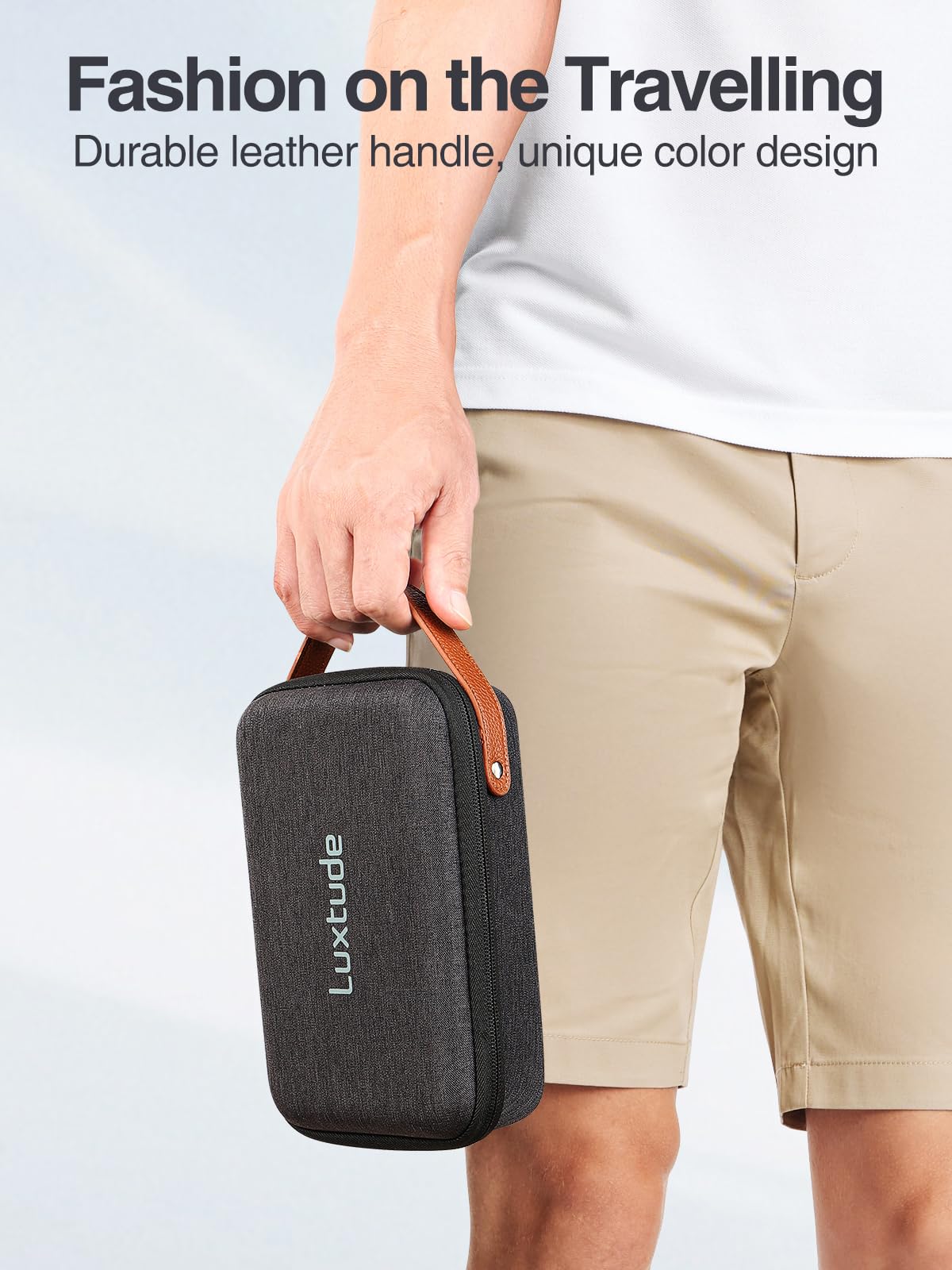 Luxtude Electronics Organizer Travel Case - Hard Shell Charger & Cable Organizer Bag for Tech Accessories, Mouse, Cards, Pens - Perfect Travel Essential & Tech Gift for Business Trips, Vacations, Daily Commute