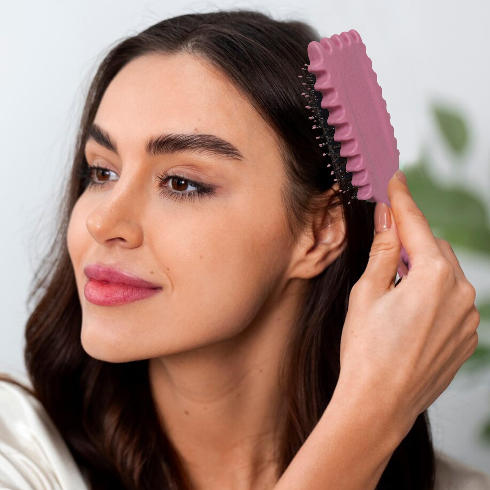 Curl Defining Hair Styling Brush for Women - Professional Curling Wand & Styler for Perfect Beach Waves & Natural Curls - Ideal for Home Use, Travel & Salon Styling
