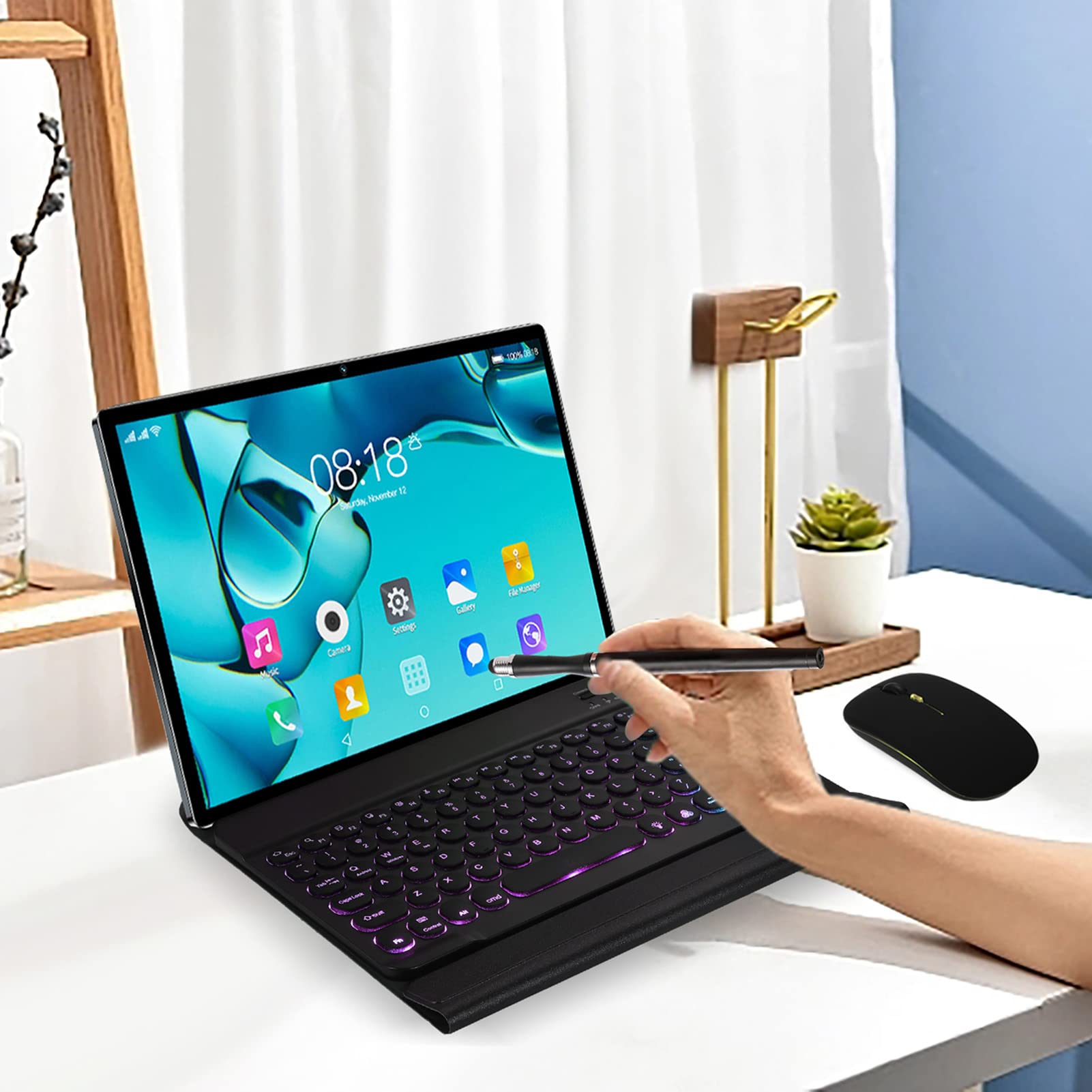 10 Inch Tablet PC with 8800mAh Battery & Dual Camera - Portable Office Tablet for Business Professionals (Grey) | Perfect for Remote Work, Video Calls & Productivity On-The-Go