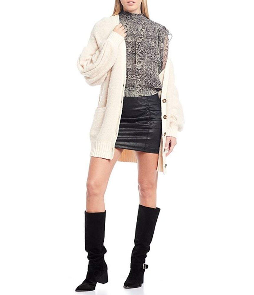 Free People Women's Snow Drop Cardigan Sweater - Soft Knit Long Open Front Wrap - Size Large - Perfect for Fall Layering & Cozy Winter Outfits