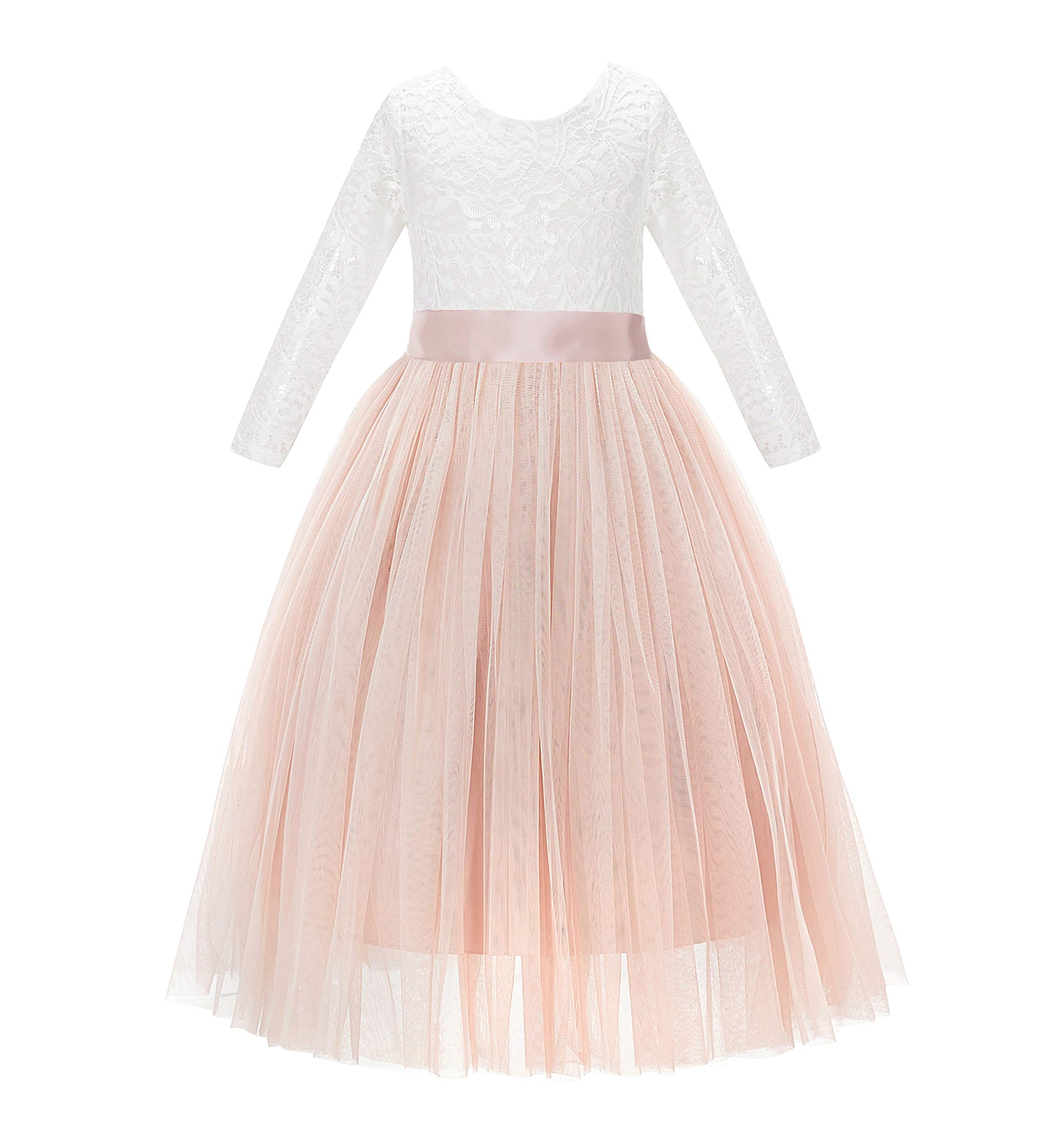 Elegant V-Back Satin Flower Girl Dress for Weddings | Formal Girls' Bridesmaid Dress | Perfect for Wedding Ceremonies, Parties & Special Occasions