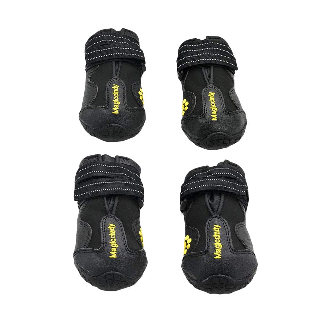 ULTECHNOVO 4 Pairs Dog Boots for Hiking, Running & Snow - Warm Winter & Summer Pet Shoes for Large Dogs & Puppies - Non-Slip Protective Paw Wear for Outdoor Adventures, Walking & Cold Weather