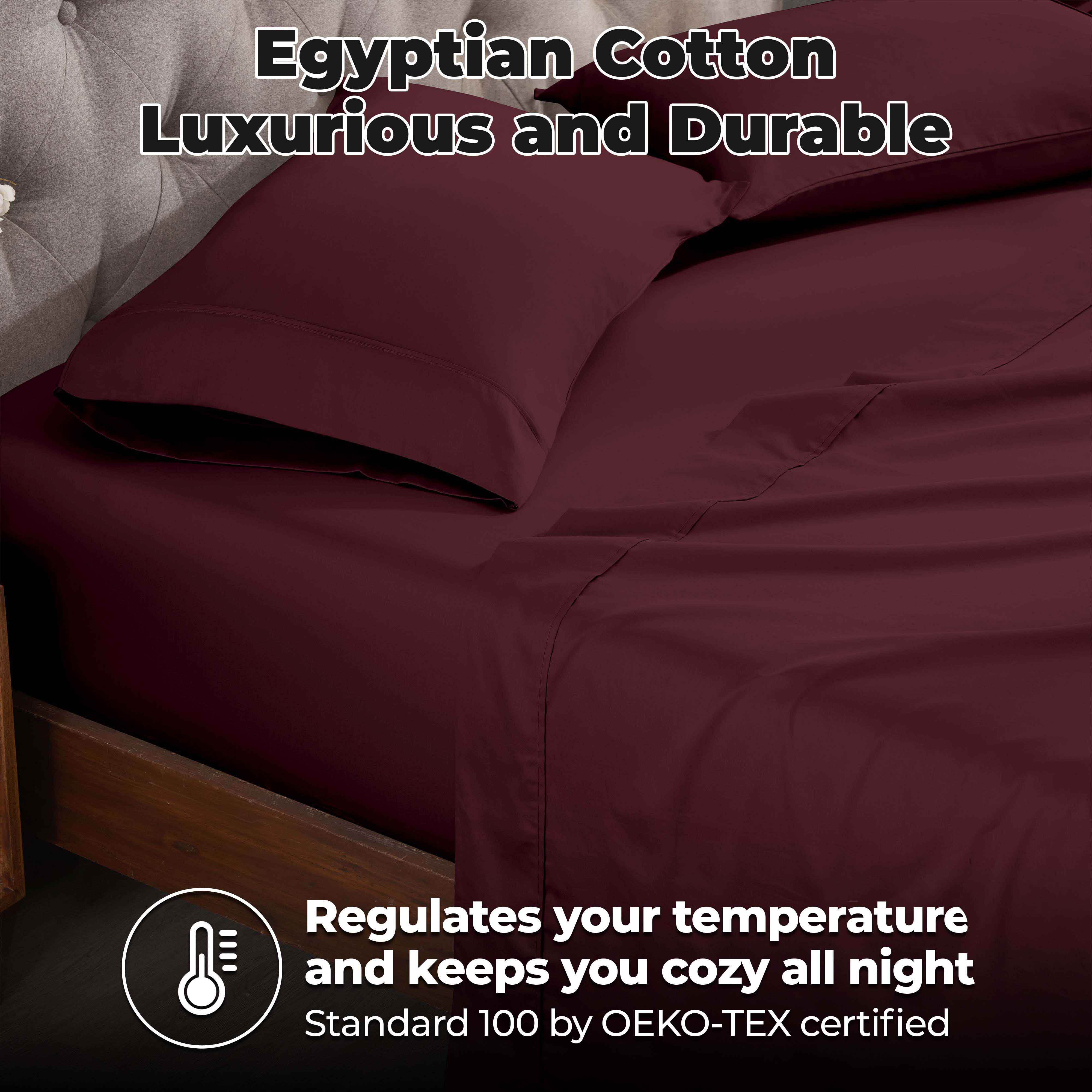Premium 400 Thread Count Egyptian Cotton Bed Sheet Set - Soft, Breathable & Durable for Ultimate Comfort - Perfect for Luxury Bedrooms & Hotels