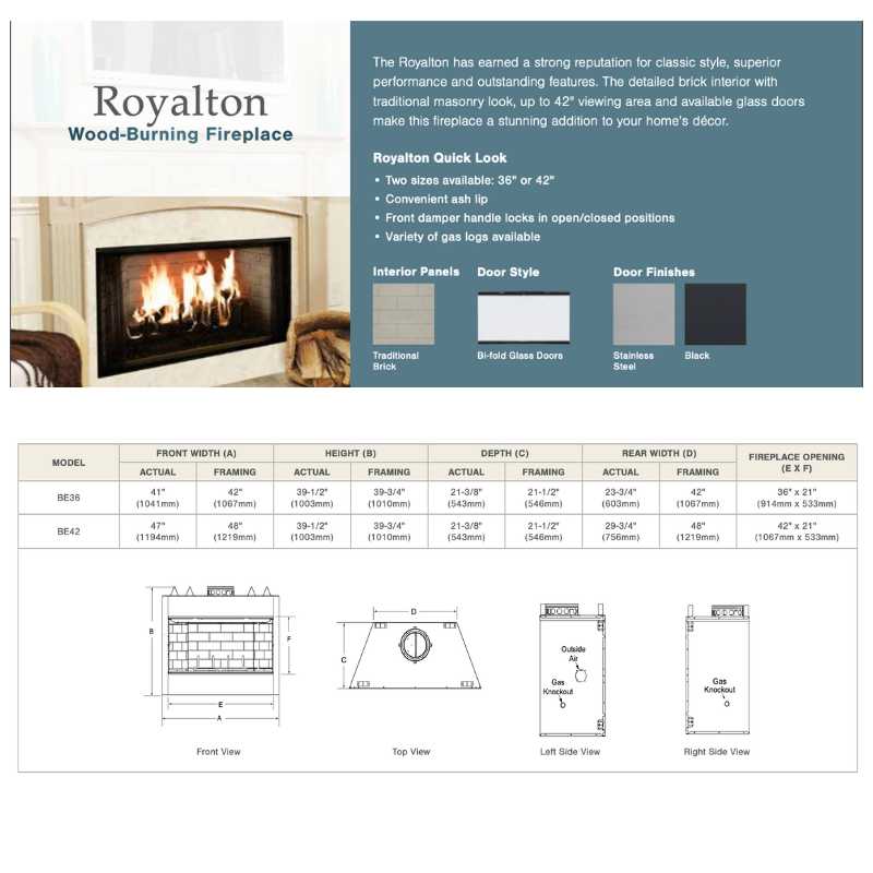 Majestic Royalton Wood Burning Fireplace Insert - BE36 & BE42 Models | Classic Home Heating Solution for Living Rooms & Cabins