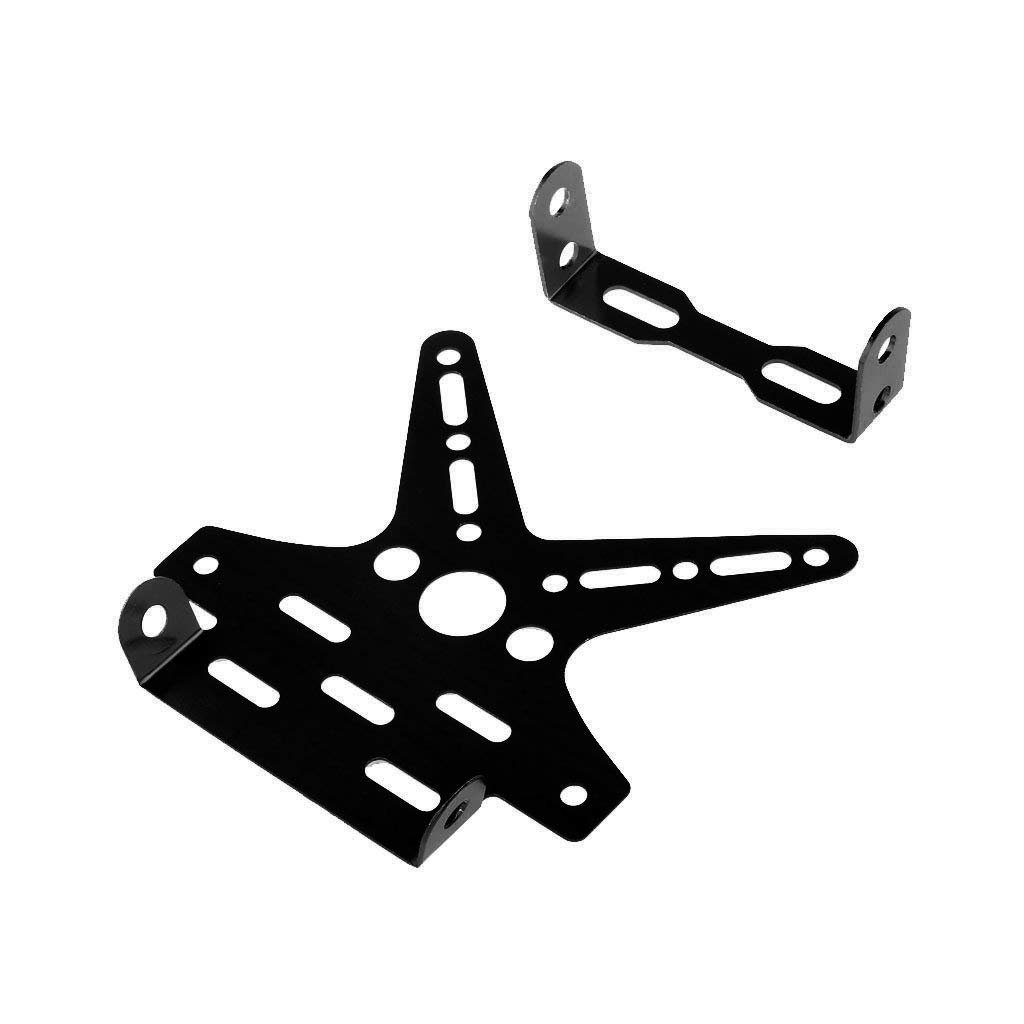 SELVIKE Adjustable Motorcycle Tail Tidy License Plate Holder Bracket - Compatible with Yamaha R15 V3 - Black - Perfect for Street Bikes & Custom Builds