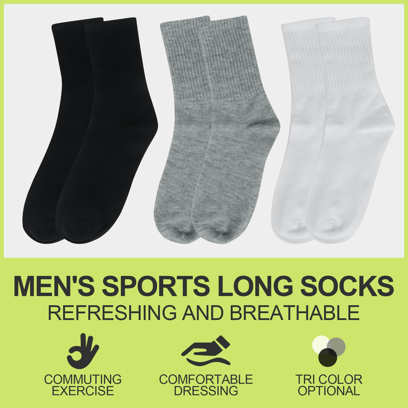 100 Pairs Bulk Crew Socks - Soft Breathable Athletic Socks for Men & Women - Perfect for Sports, Gym, Running & Everyday Wear