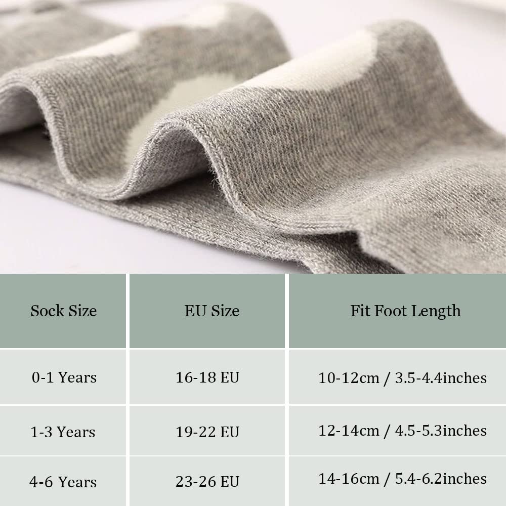 FedMois 9 Pairs Baby & Toddler Knee High Cotton Socks - Soft & Breathable Long Socks for Girls & Boys - Perfect for Everyday Wear, School, and Playtime