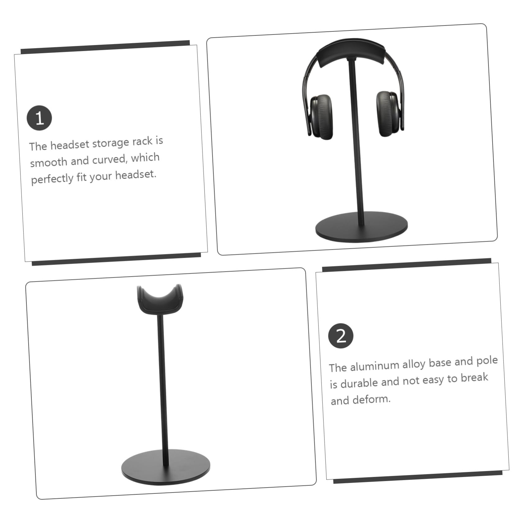 Zerodeko Premium Aluminum Headphone Stand - Stylish Desktop Organizer for Gaming Headsets & Audio Accessories | Space-Saving Storage Solution for Home & Office Workspace