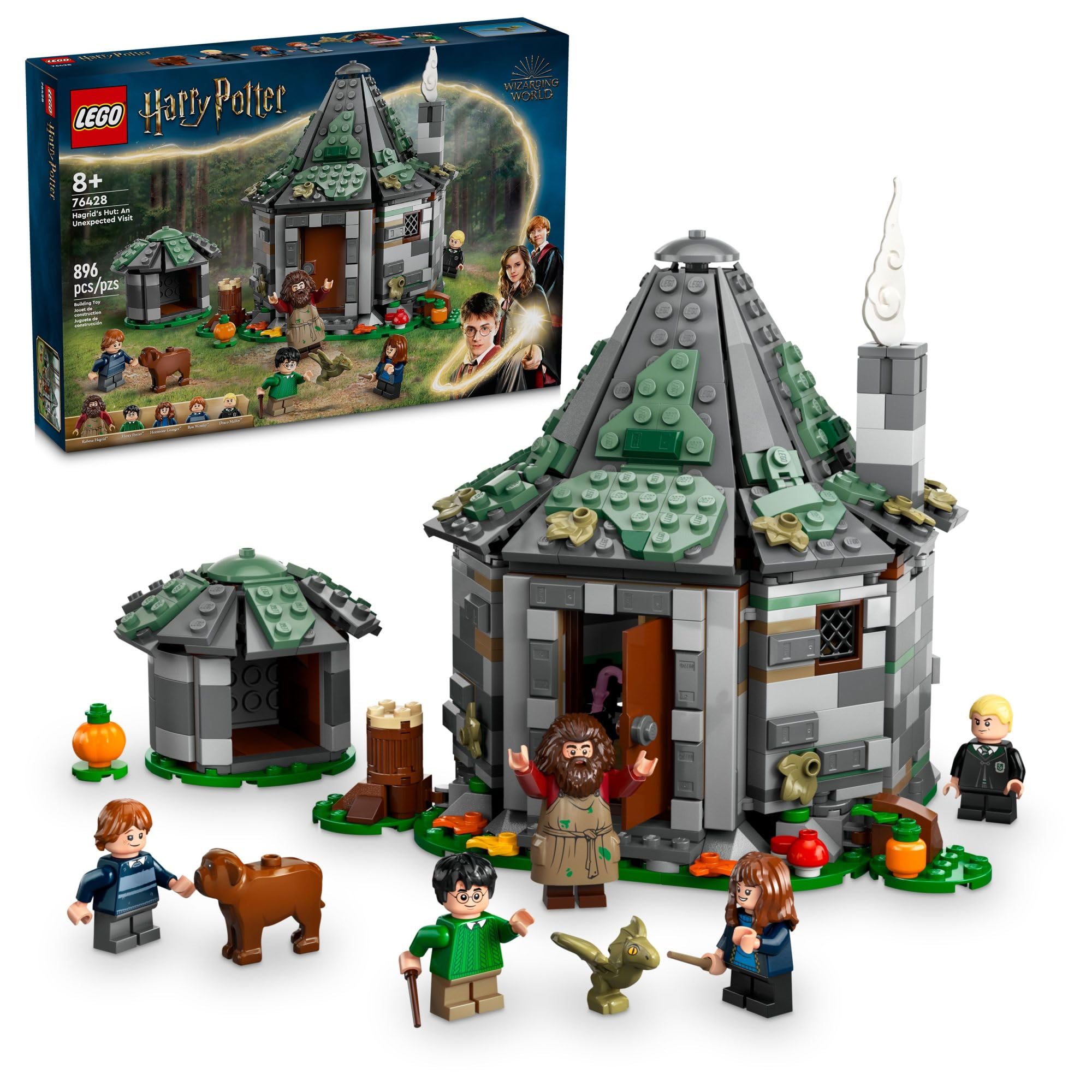 LEGO Harry Potter Hagrid's Hut: Buildable Wizarding World Toy Set with 7 Minifigures & Dragon - Creative Building Kit for Kids Ages 8+ - Perfect for Harry Potter Fans, Birthday Gifts & Collectors - Great for Imaginative Play, Storytelling & Display