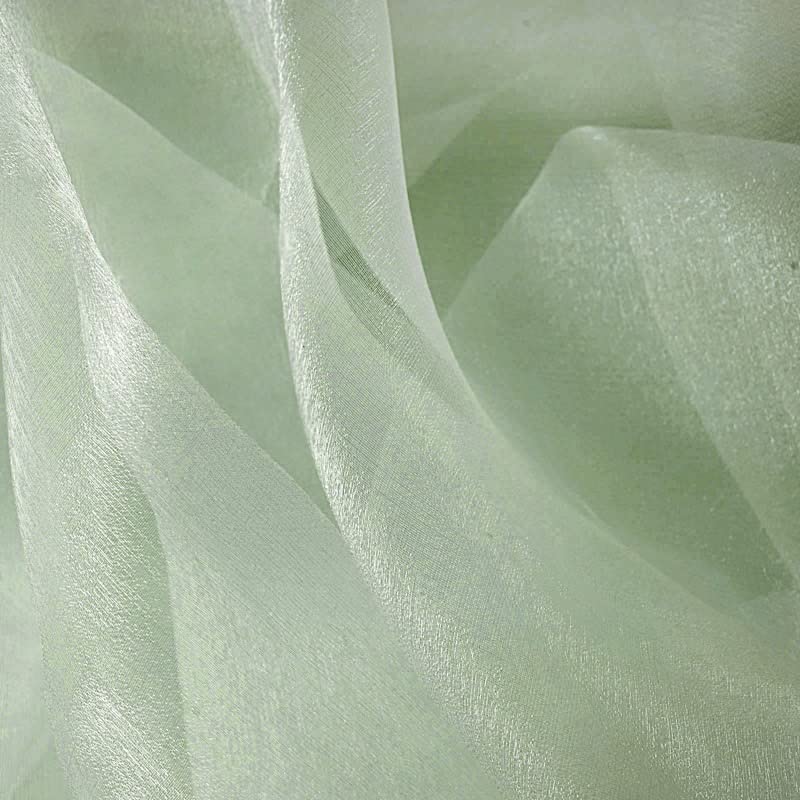 10 Sage Green Curly Chiffon Chair Sashes Bows - Wedding Ceremony Reception Decorations, Bridal Shower Party Supplies, Table Decor for Banquet & Garden Events (Wholesale Bulk Pack)