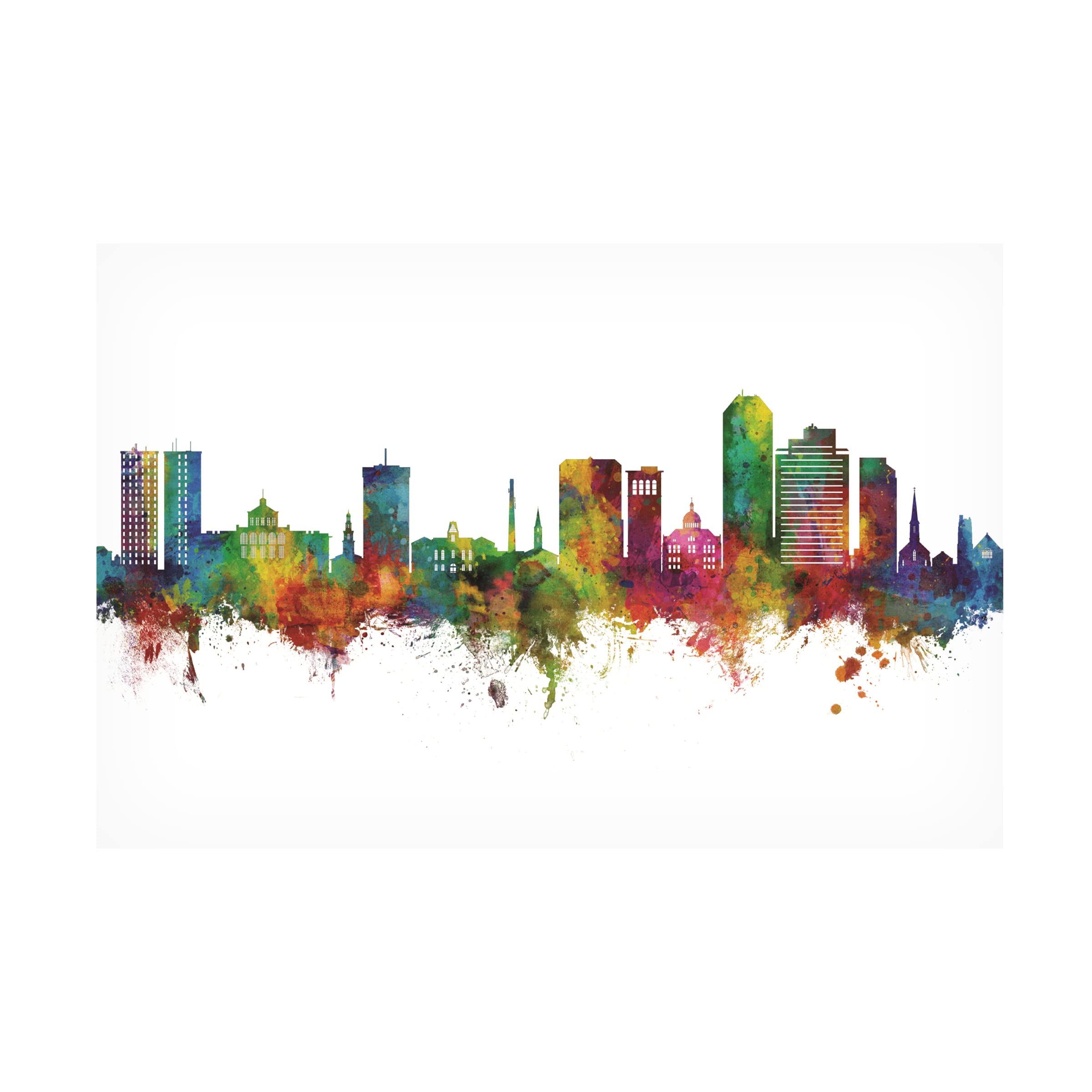 Michael Tompsett 'Lexington Kentucky Skyline' Canvas Wall Art Print - Modern Home & Office Decor for Living Room, Bedroom or Gift