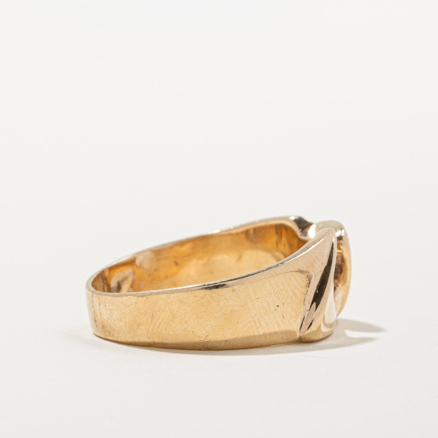 10K Yellow Gold Abstract Ring for Women - Size 12.25 - Minimalist Modern Jewelry for Everyday Wear & Special Occasions