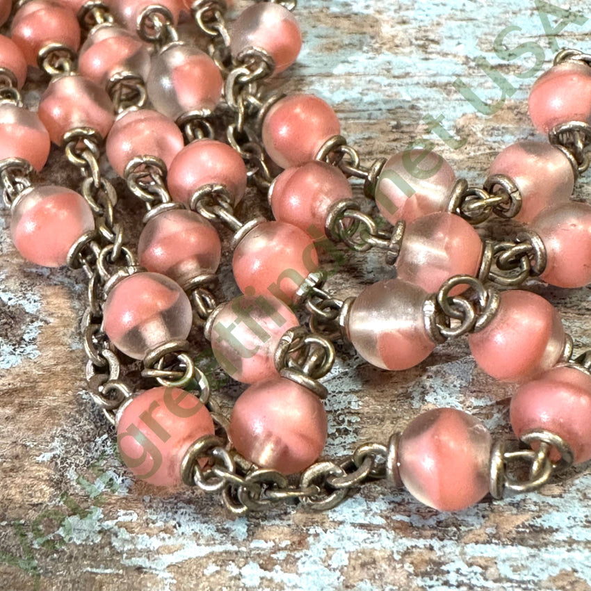Vintage Italian Pink Glass Bead Rosary - Handmade Catholic Prayer Beads for Women, Men & Religious Gifts | Perfect for Prayer, Meditation & Spiritual Protection