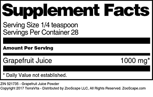 Organic Grapefruit Juice Powder 1 oz (2 Pack) - Natural Vitamin C Boost, Immune Support for Smoothies, Detox Drinks & Baking | ZIN: 521735