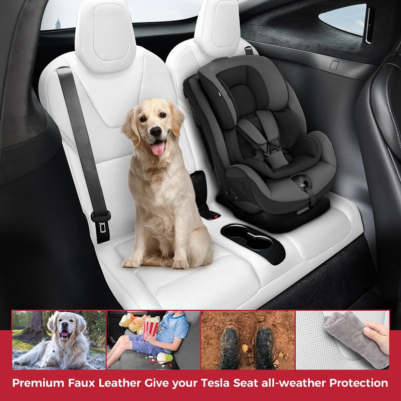 Premium Tesla Model X Leather Seat Covers - 6 Seater Custom Fit for 2016-2019 Models | Luxury Car Interior Upgrade for Comfort & Style