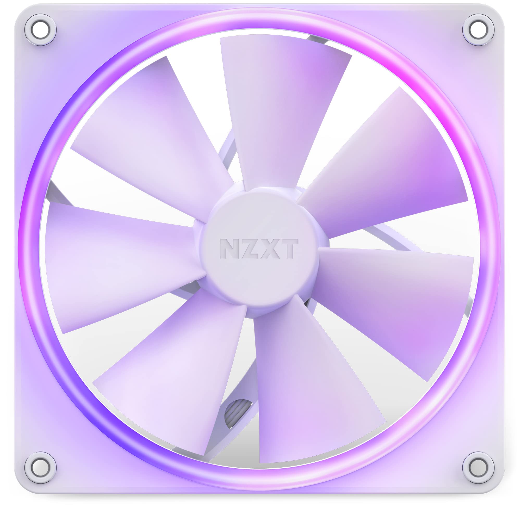 NZXT F140 RGB PC Cooling Fans - 140mm White LED Case Fans with Advanced RGB Lighting & Quiet Operation - Includes Twin Fans & Controller for Gaming PC, Workstation, and Home Office Setup
