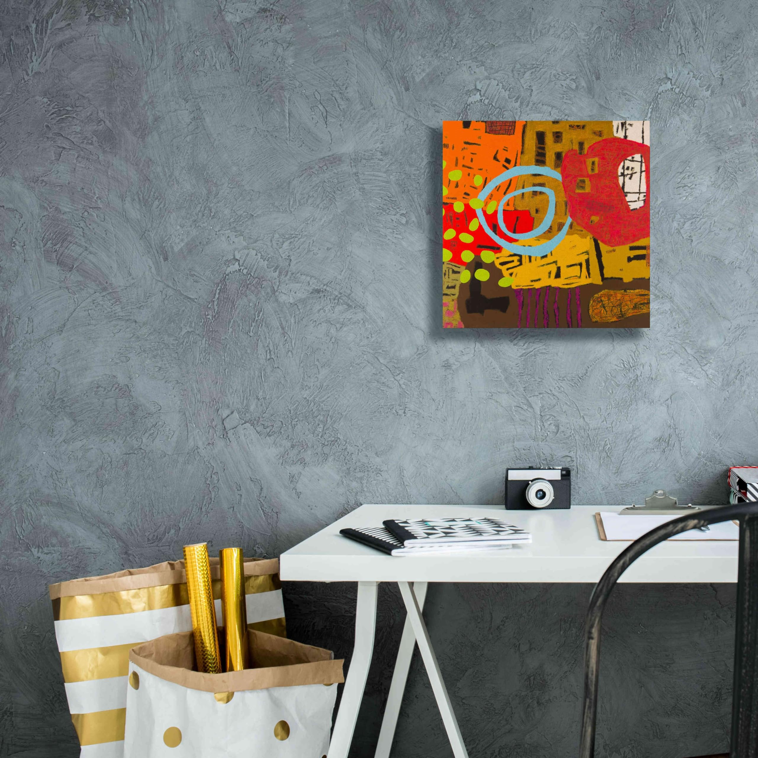 Epic Graffiti 'Conversations in the Abstract 28' by Downs - Premium Giclee Canvas Wall Art Print 12x12 Inches - Modern Abstract Graffiti Artwork for Living Room, Bedroom & Office Decor