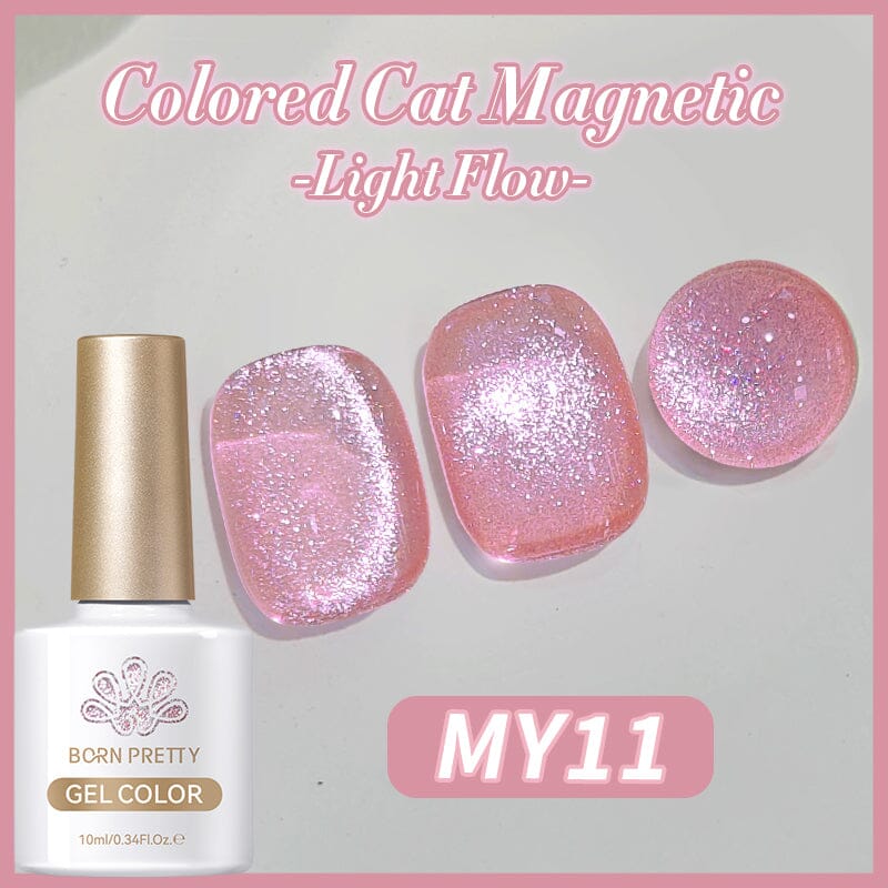 Light Flow Colored Cat Magnetic Gel Polish 10ml - Long Lasting UV LED Nail Art Polish for Manicures & Pedicures - Perfect for Salon, Home Use & Special Occasions