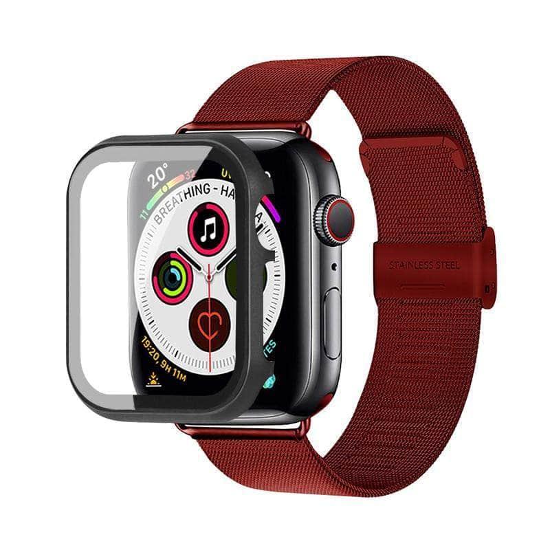 Premium Stainless Steel Band for Apple Watch Series 6/5/4/3/SE - 44mm 42mm 40mm 38mm Sizes - Durable Metal Bracelet Replacement Strap - Perfect for Workouts, Office Wear & Everyday Use