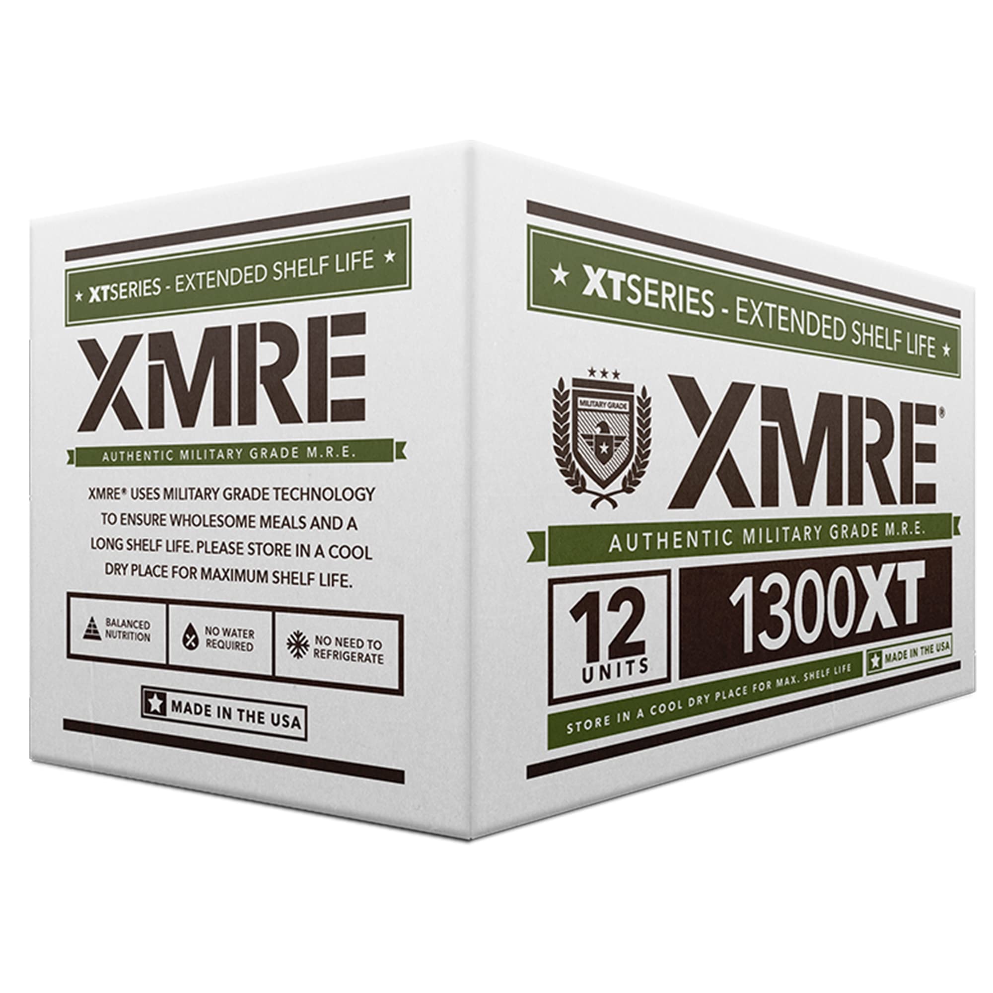 XMRE 1300XT Military MRE Meals 2022 - Bulk Emergency Food Supply | USA Made Military Grade MRE with Flameless Ration Heater | Survival Kit & Hurricane Preparedness | Camping, Hiking, Disaster Relief & Emergency Food Storage
