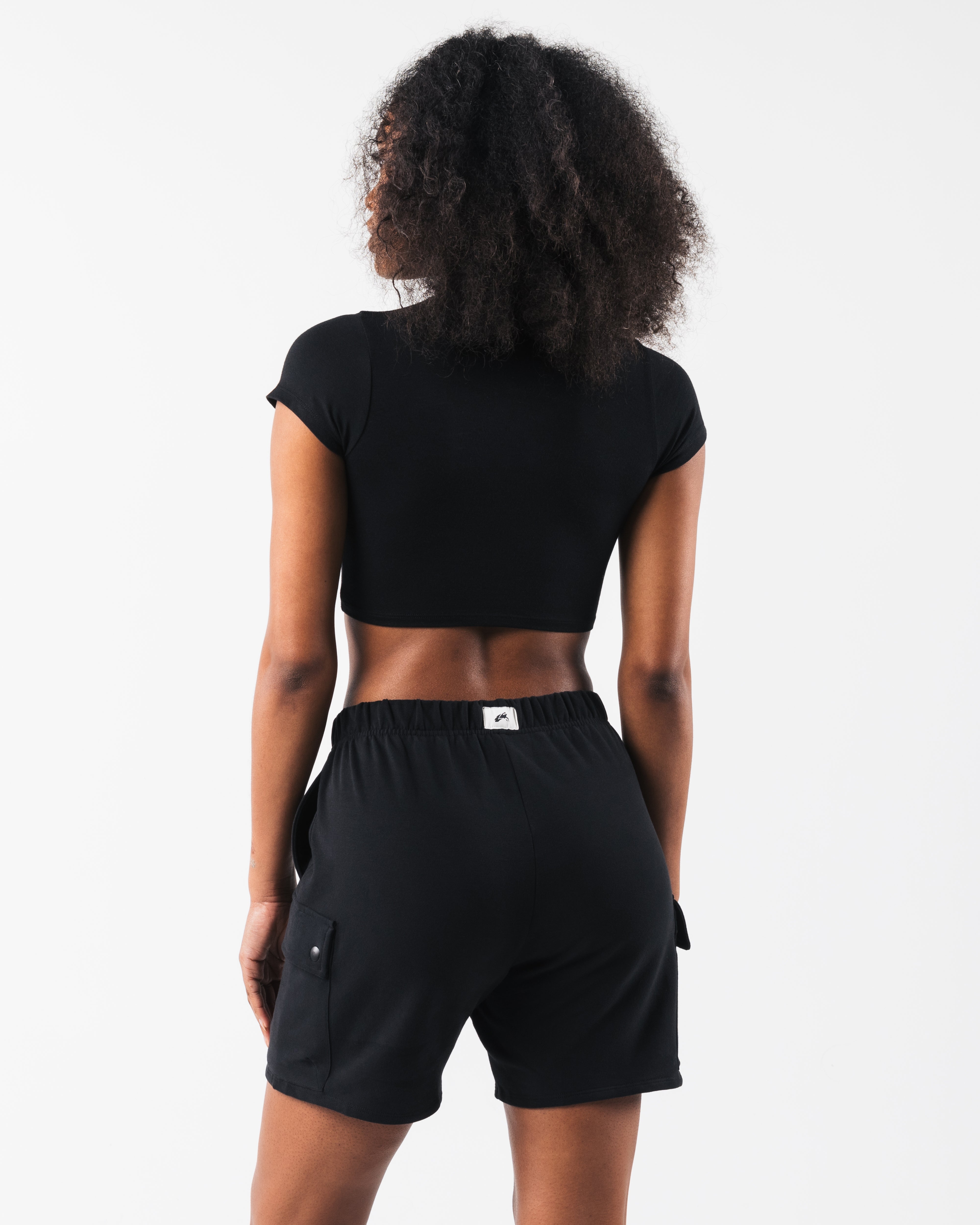 LDB Women's Short Sleeve Crop T-Shirt - Soft Cotton Casual Top for Summer, Streetwear, and Everyday Wear | Black