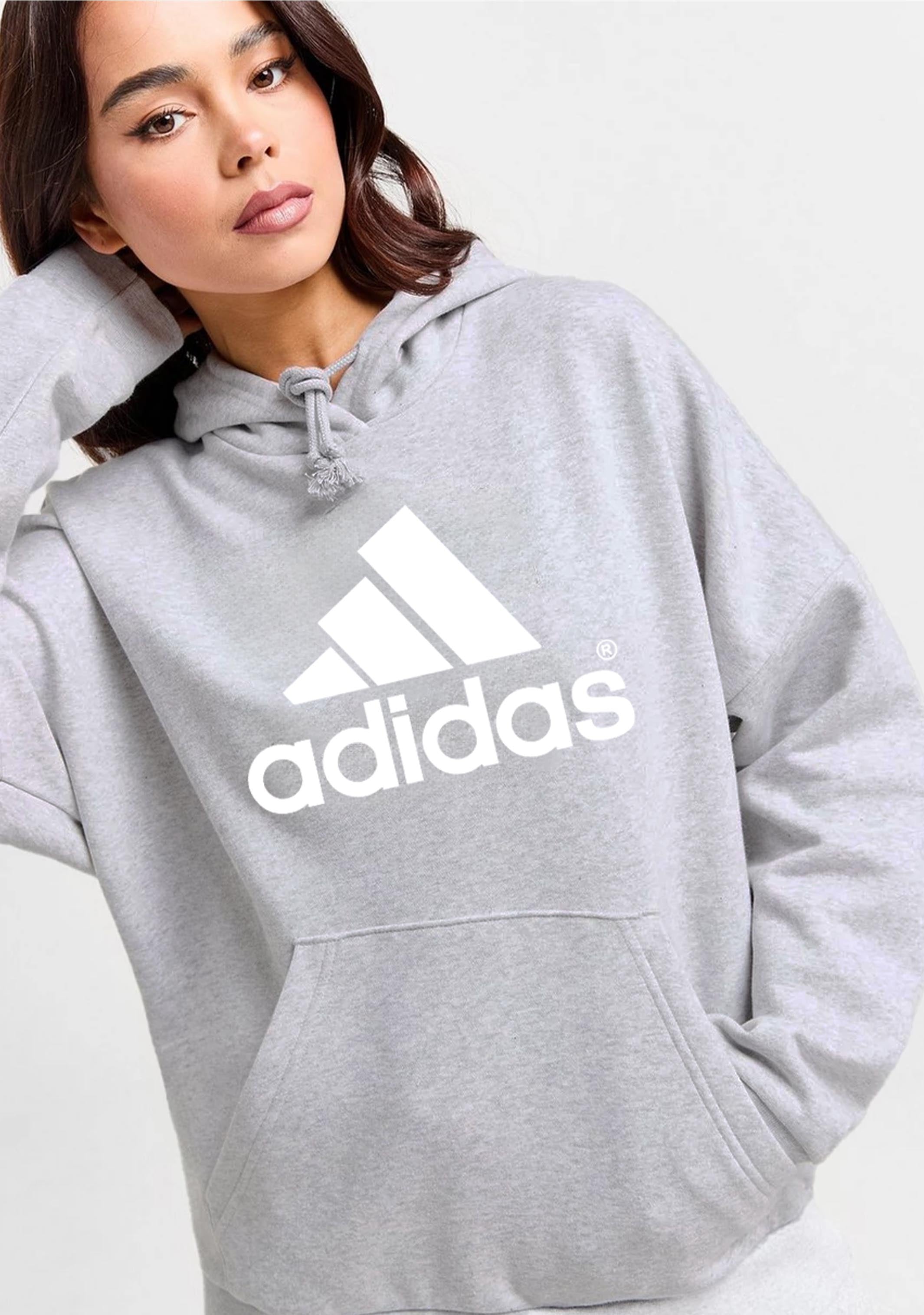 Adidas Women's Essential Boyfriend Logo Hoodie - Soft Fleece Pullover Sweatshirt for Casual Wear & Lounge | Gym, Running, Travel, Streetwear Fashion