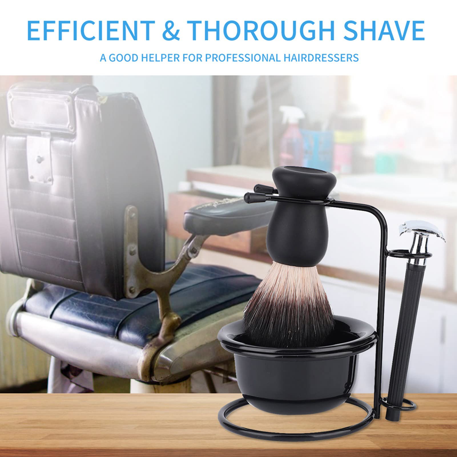 Premium Men's Beard Shaving Kit - Safety Razor, Shaving Brush, Bowl & Stand Set for Smooth Shaving | Perfect Gift for Father's Day, Birthday & Grooming Enthusiasts | Home & Travel Use