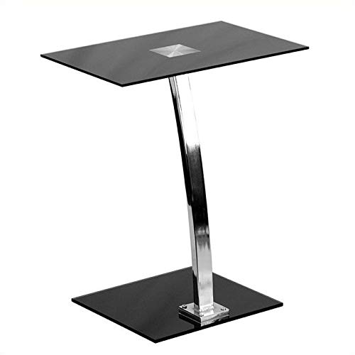 Scranton & Co Modern Black Computer Desk with Tempered Glass Top - Stylish Home Office Desk for Work & Study, Perfect for Small Spaces & Gaming Setups