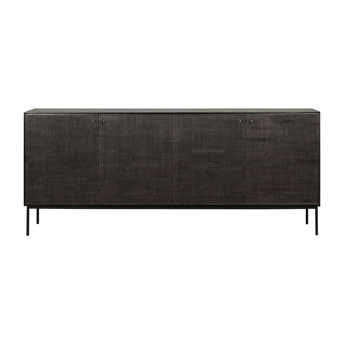 Modern 4-Door Sideboard with Grooves - Stylish Storage Cabinet for Living Room, Dining Room, or Entryway - Perfect for Organizing Dishes, Linens, and Home Decor