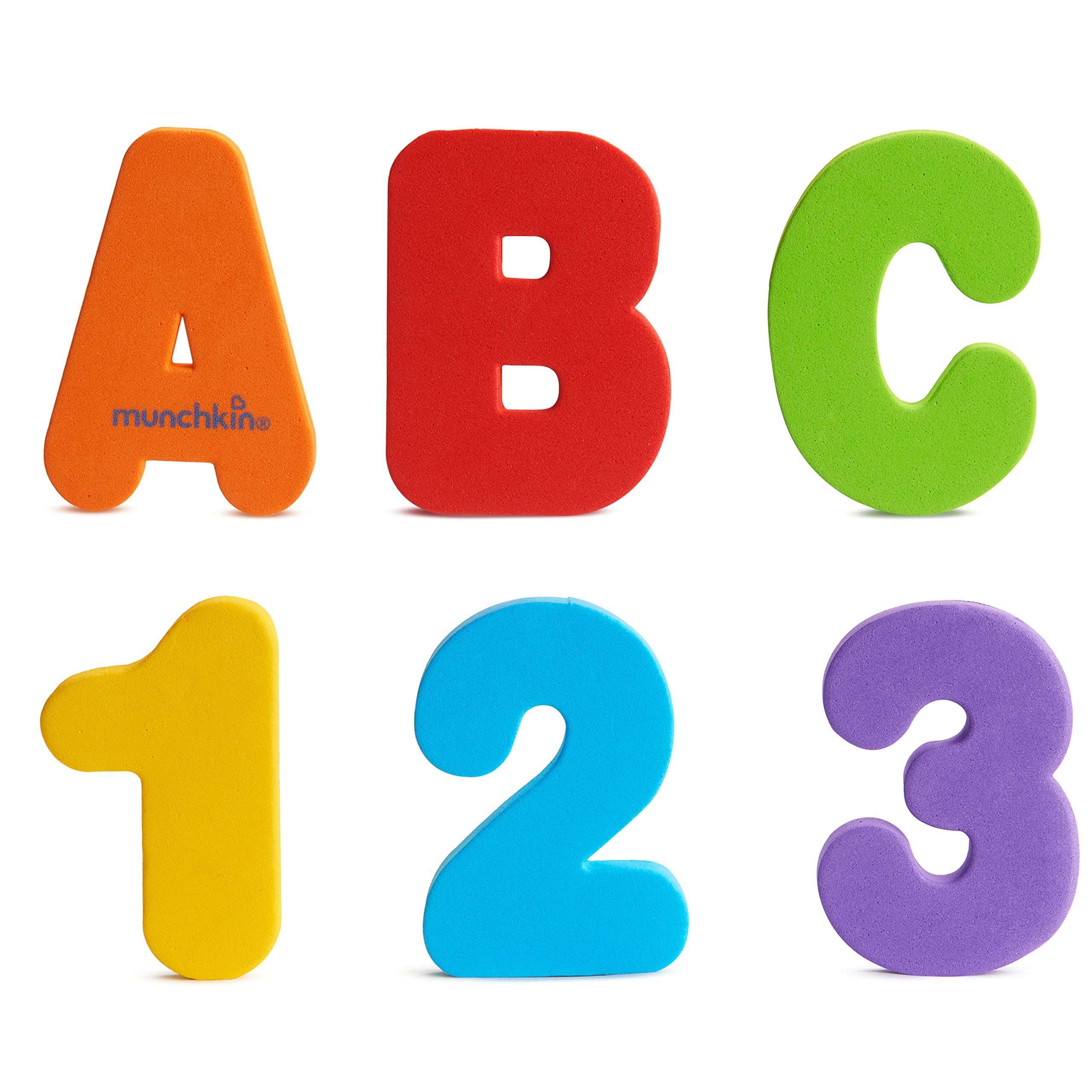 Munchkin Learn Baby Bath Foam Letters & Numbers - Non-Toxic Bath Toys for Toddlers | Stick to Tiles & Porcelain | Mess-Free Educational Shower Toys | Fun Learning During Bath Time | Perfect Gift for 1-3 Year Olds