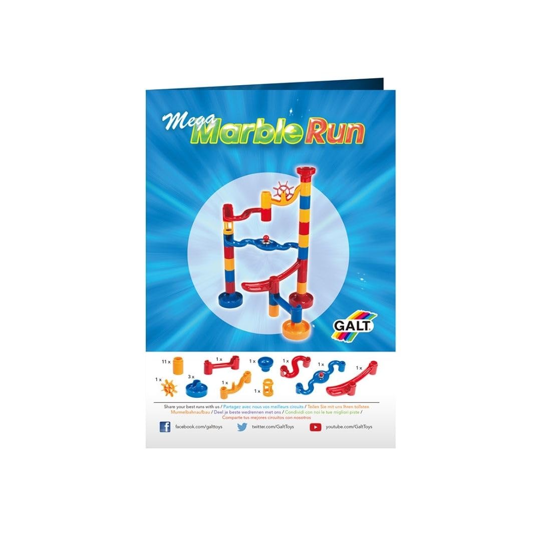 Galt Toys Mega Marble Run - 120 Piece Construction Building Set for Kids Ages 4+ | STEM Learning Toy for Creative Play | Perfect for Birthday Gifts & Indoor Family Activities
