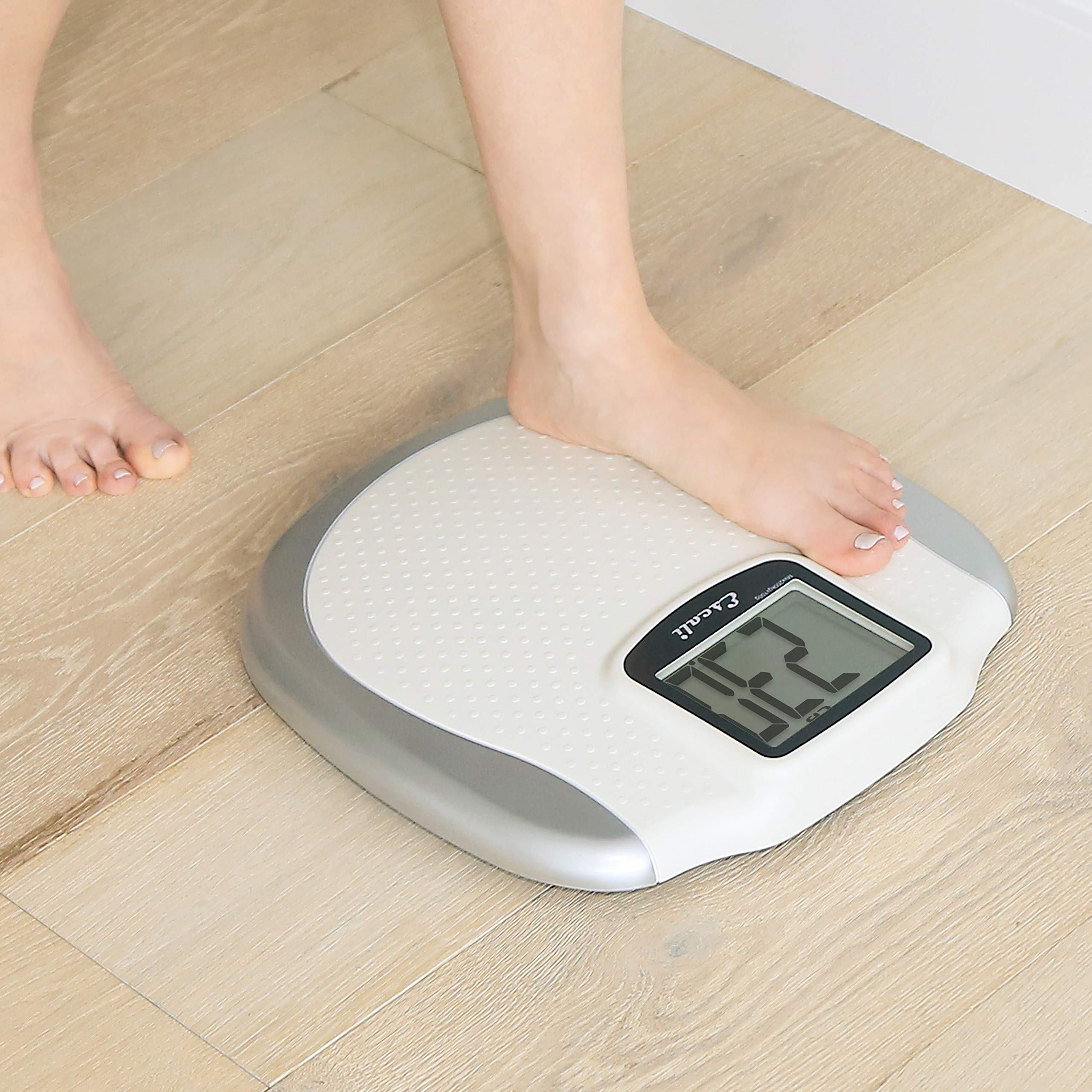 Escali Extra Large Digital Bathroom Scale - 440 lb Capacity with Easy-Read LCD Display & Non-Slip Surface - Includes Batteries - Perfect for Home Gym, Weight Tracking, and Fitness Enthusiasts