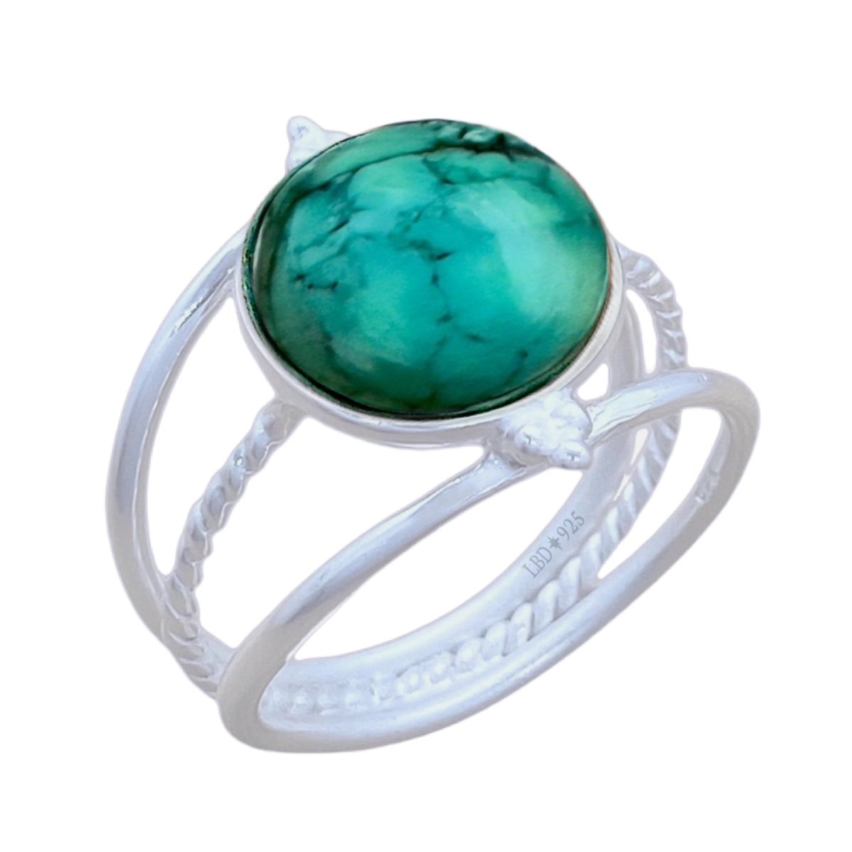 Laihas Free Spirit Turquoise Ring for Women - Handmade Boho Jewelry, Sterling Silver Adjustable Statement Ring - Perfect for Festivals, Parties & Everyday Wear