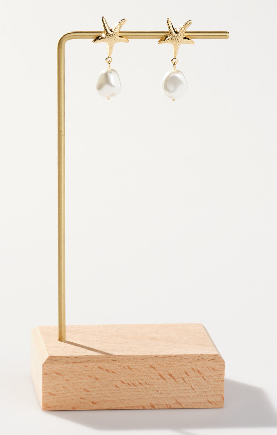 Faithy Jewels Seaside Earrings - 14K Gold Plated Pearl Dangle Earrings for Women | Elegant Beach Wedding, Party & Evening Wear Jewelry