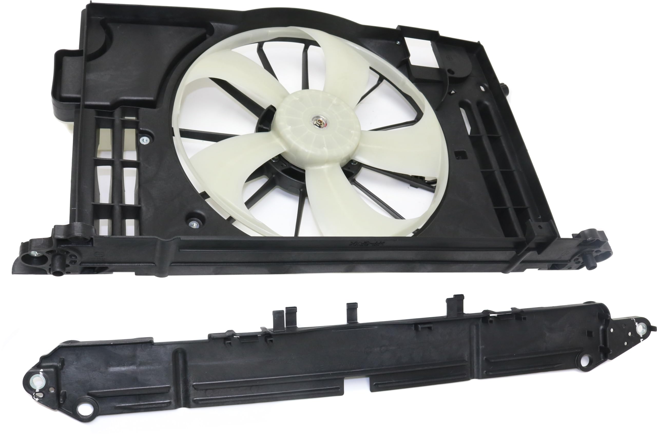 Go-Parts - Radiator Fan Assembly Replacement for Toyota Corolla 2014-2019 (Fits 2015 2016 2017 2018 Models) - Includes Coolant Tank & Upper Panel - Perfect for Engine Cooling System Repair & Maintenance