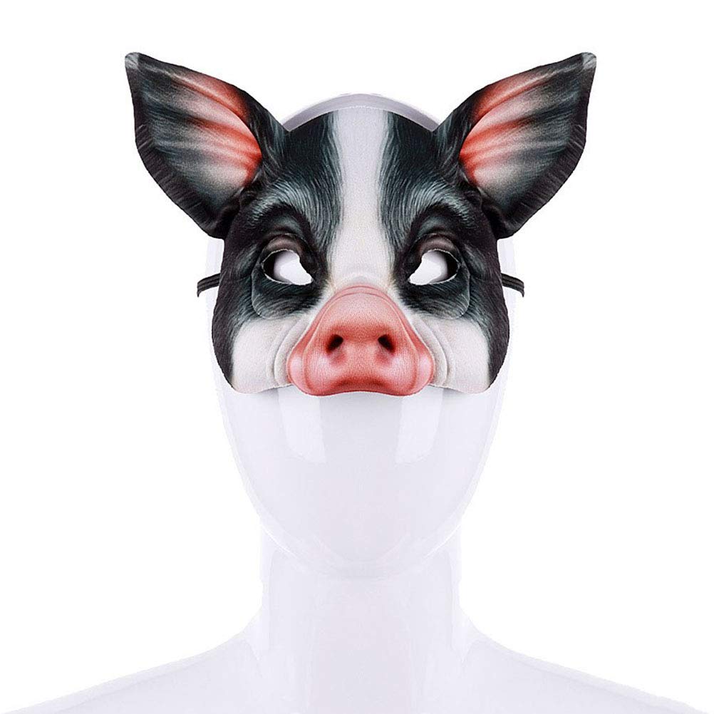 Halloween Half Face Pig Mask - Animal Cosplay Costume Accessory for Parties, Festivals & Masquerade Balls | Perfect for Halloween, Cosplay Events & Themed Parties