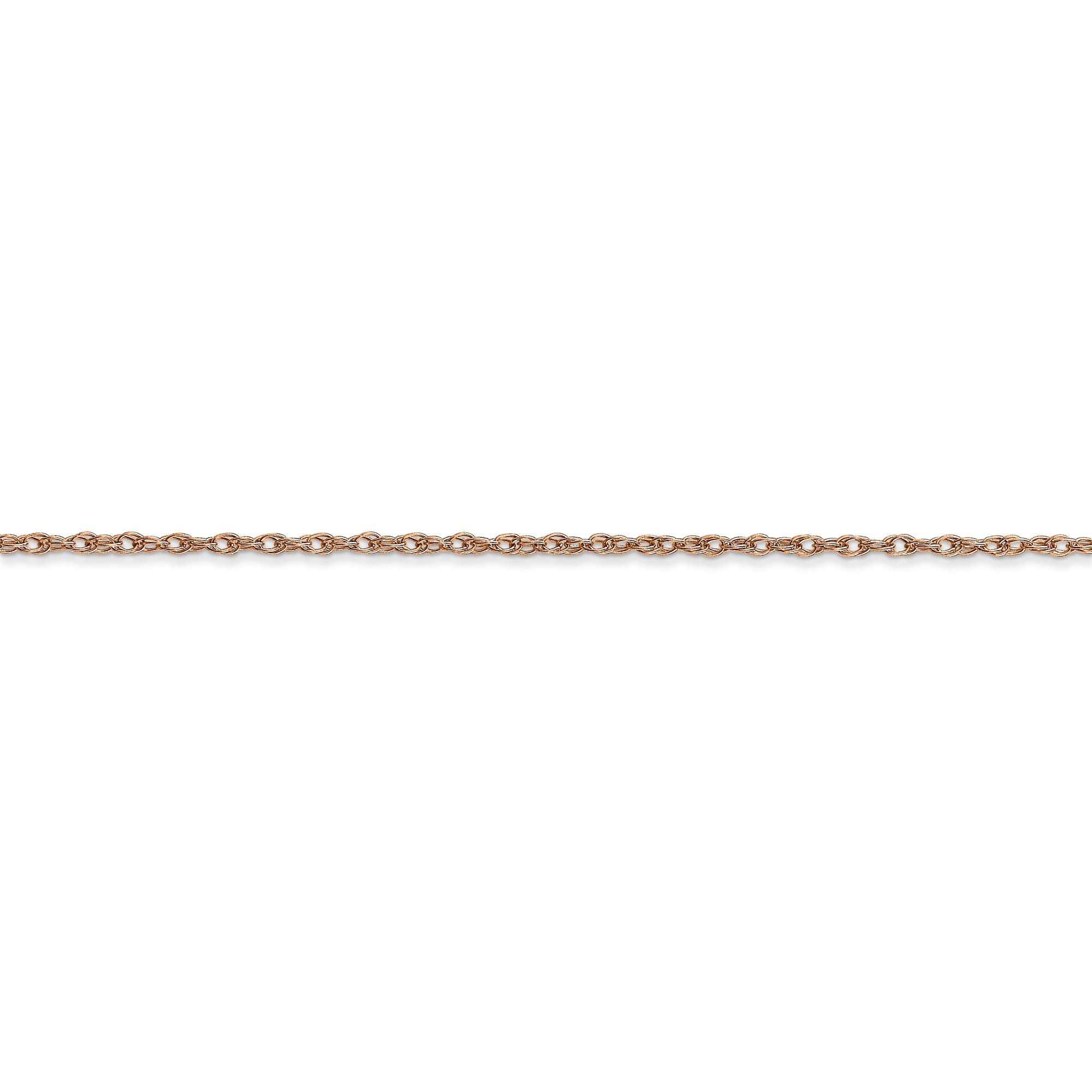 14K Rose Gold 1.15mm Cable Rope Chain Necklace - 18 Inch Dainty Carded Jewelry for Women - Perfect for Layering, Gifts & Everyday Wear